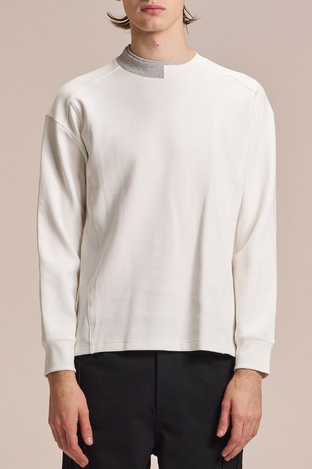 Long Sleeve Tee With Contrast Neck