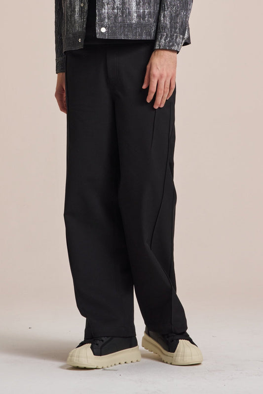 Wide Leg Modal Cotton Pants With Long Dart