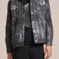 Crepe Denim Jacket With Brush Print