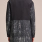 2in1 Crepe Denim Coat With Brush Print