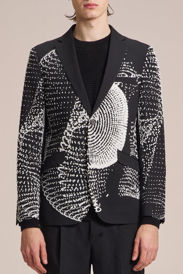 Wool Blazer With Vectors 3D Embroidery