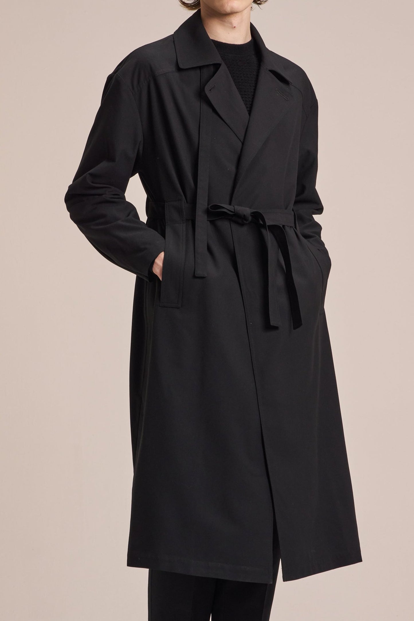 Light Wool Coat With Belt