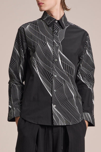 Shirt With Wire Pattern Print