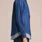 Denim Shirt WIth Layered Hem