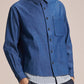 Denim Shirt WIth Layered Hem