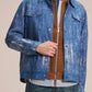 Crepe Denim Jacket With Brush Print