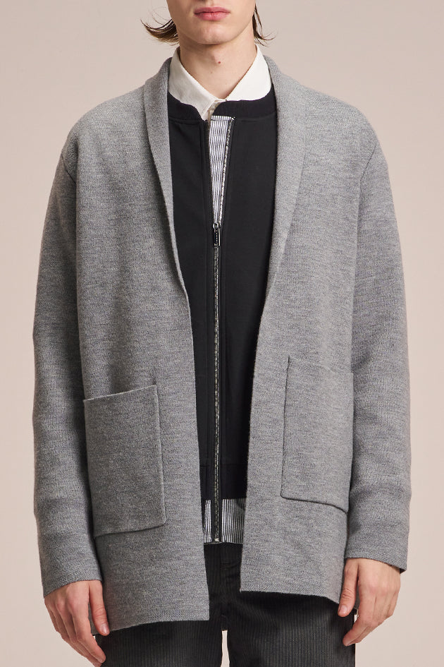 Spoon Collar Wool Cardigan