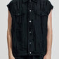 Ripped Texture Wide Shoulder Sleeveless Jacket