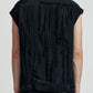 Ripped Texture Wide Shoulder Sleeveless Jacket