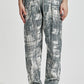 Blurred Check Print Pleated Pants