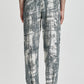 Blurred Check Print Pleated Pants