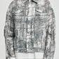 Blurred Check Print Oversize Jacket