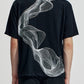 Oversize Tee With Organic Wave Print