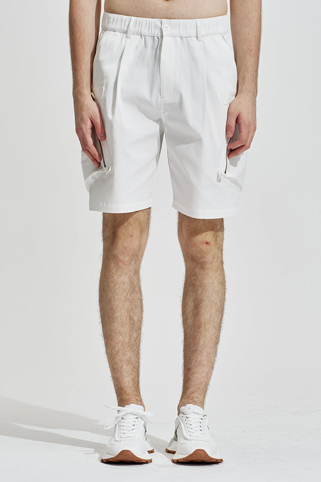 Striped Textured Cargo Shorts