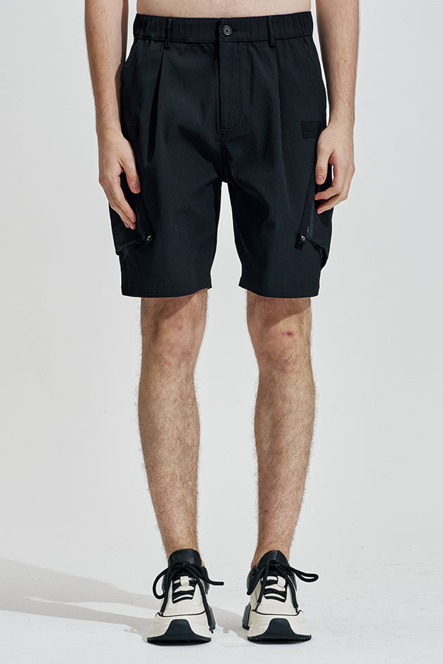 Striped Textured Cargo Shorts