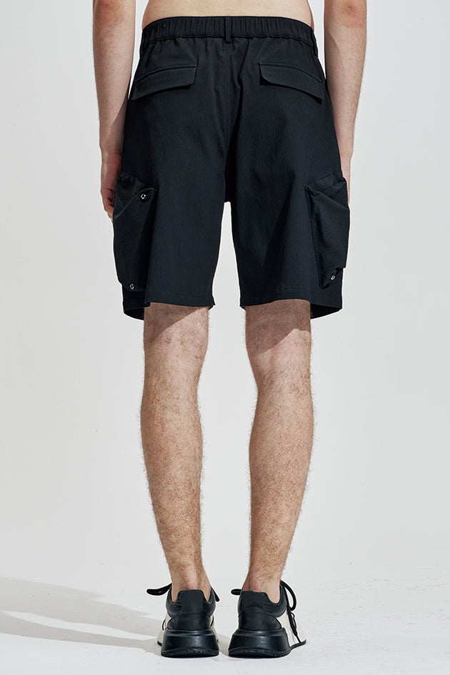 Striped Textured Cargo Shorts