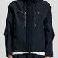 Striped Textured Zipper Jacket With Hood