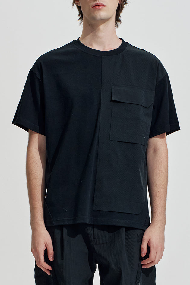 Tee With Half Perforated Nylon