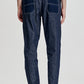 Light Denim Pants With Fabric Contrast