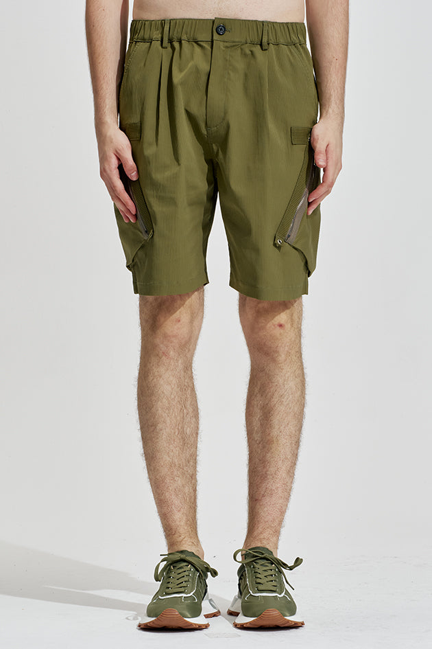 Striped Textured Cargo Shorts