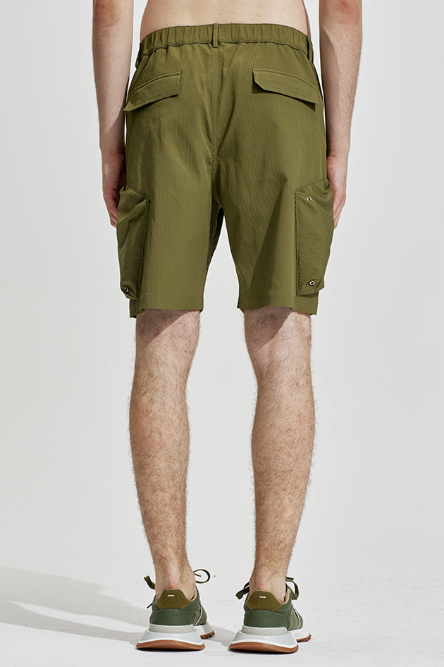 Striped Textured Cargo Shorts