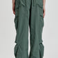 Wide Leg Cargo Pants With Drawstring Hem