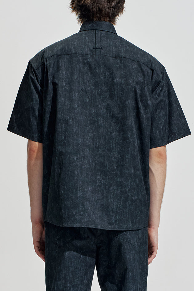 Oversize Worker Shirt With Dye Pattern