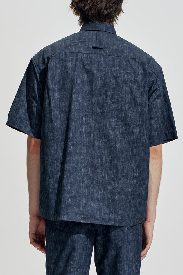 Oversize Worker Shirt With Dye Pattern