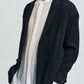 Smocking Textured DB Long Blazer