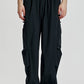 Wide Leg Cargo Pants With Drawstring Length