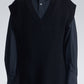 Wide Shoulder Sleeveless Sweater