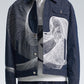 Denim Jacket With Twisted Wavy Lines Embroidery