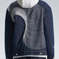 Denim Jacket With Twisted Wavy Lines Embroidery