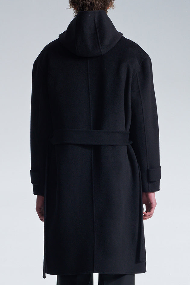 Double Faced Wool 2in1 Trench Coat With Hood