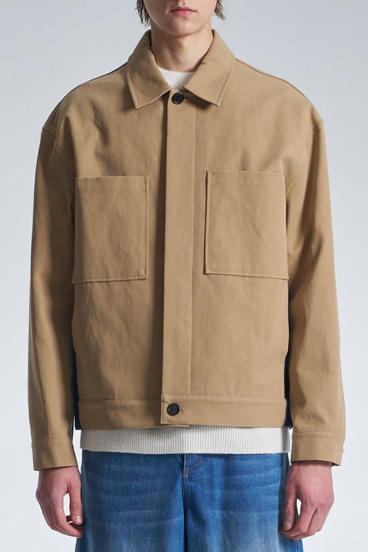 Trench Coat With Denim Trim