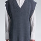 Wide Shoulder Sleeveless Sweater