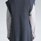 Wide Shoulder Sleeveless Sweater
