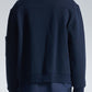 Bias Stripe Denim Zipper Jacket With Knit Sleeve
