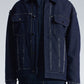 Raw Edge Denim Jacket With Sandwich Knit Base