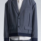 Boxy Wool Blazer With Denim Trim