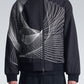 Stand Collar Jackert With Twisted Wavy Lines Embroidery