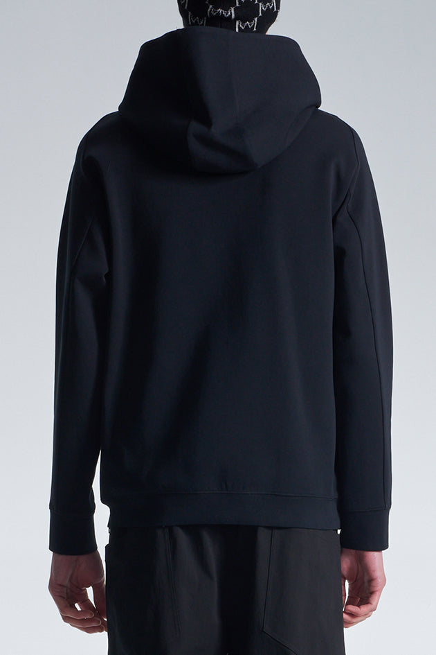 Hoodie With Twisted Wavy Lines Embroidery