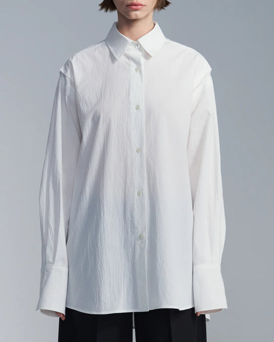 Oversize Textured Cotton Shirt