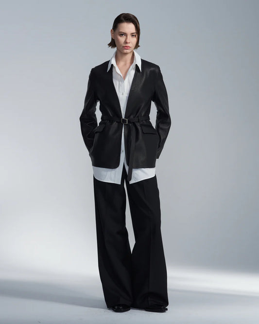 Flare Leg Wool Pants