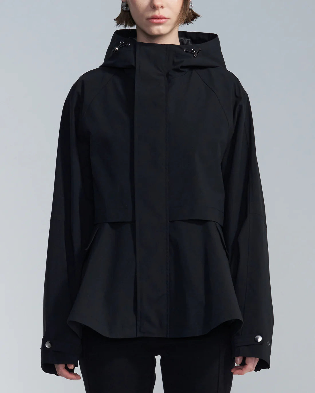 Flare Hem Jacket With Hood