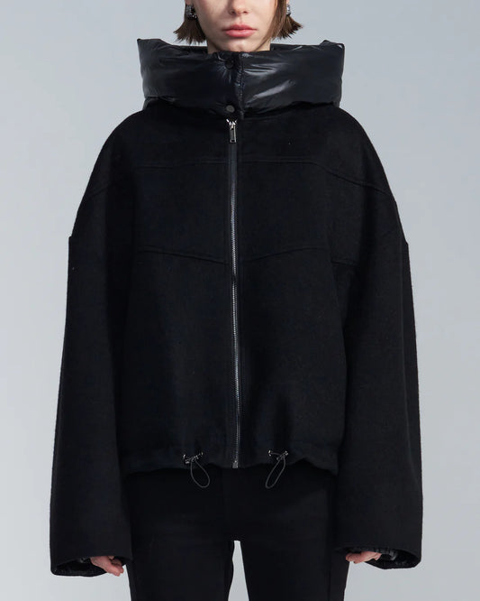 Wool Jacket With Detachable Hood