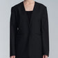 No Lapel Wool Blazer