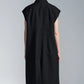 Wide Shoulder Sleeveless Shirt Dress