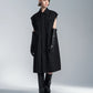 Wide Shoulder Sleeveless Shirt Dress