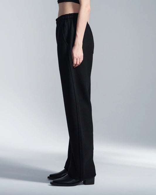 Wool Blend Curvy Wide Leg Pants